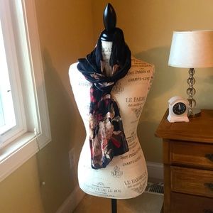 Black and red floral head wrap